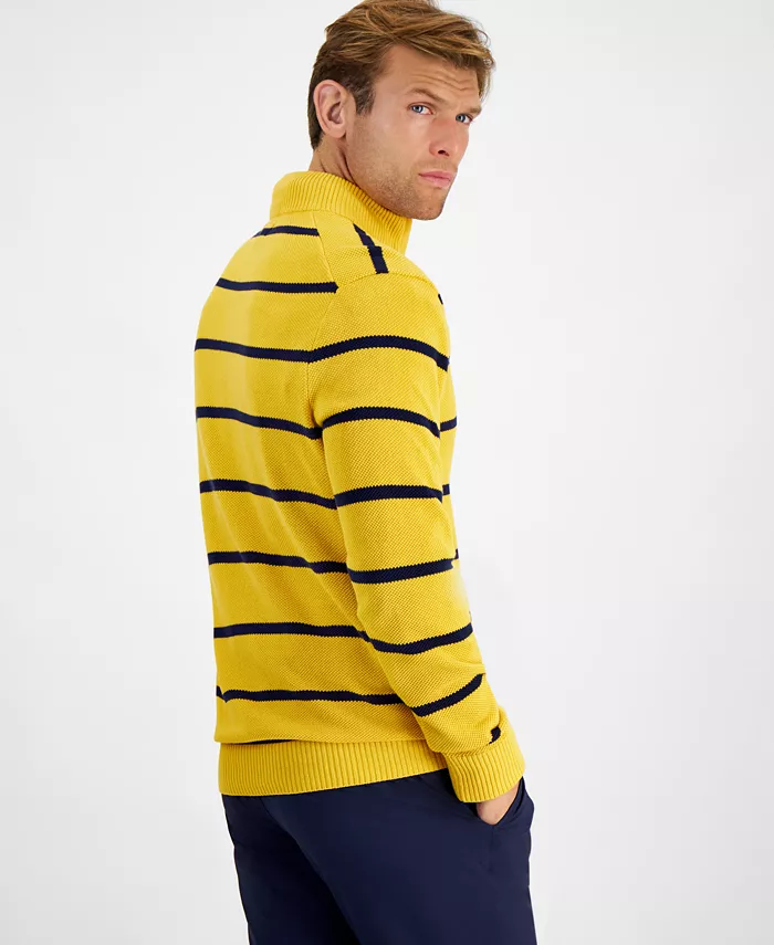 Alfani Club Room Men's Stripe Quarter-Zip Sweater Created For Macy's Men's Fashion & Accessories