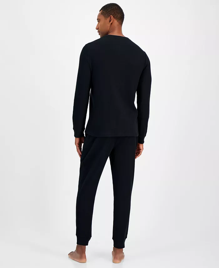 Alfani Club Room Men's Waffle Long-Sleeve T-Shirt & Pajama Pant Set Created For Macys Men's Fashion & Accessories