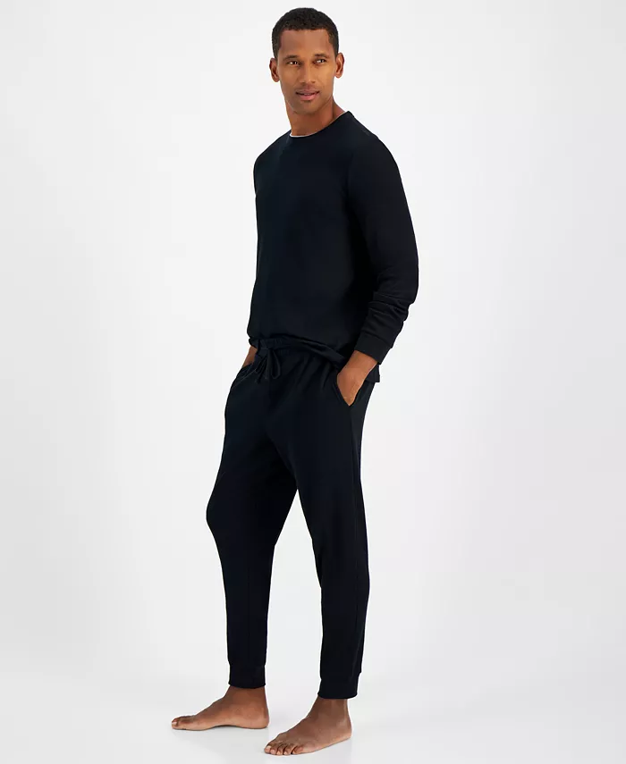 Alfani Club Room Men's Waffle Long-Sleeve T-Shirt & Pajama Pant Set Created For Macys Men's Fashion & Accessories
