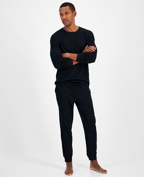 alfani Club Room Men's Waffle Long-Sleeve T-Shirt & Pajama Pant Set Created for Macys Men's Fashion & Accessories