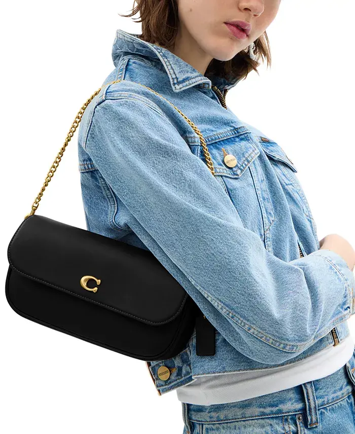 Alfani COACH Brook Small Leather Flap Chain Bag Handbags Purses & Accessories