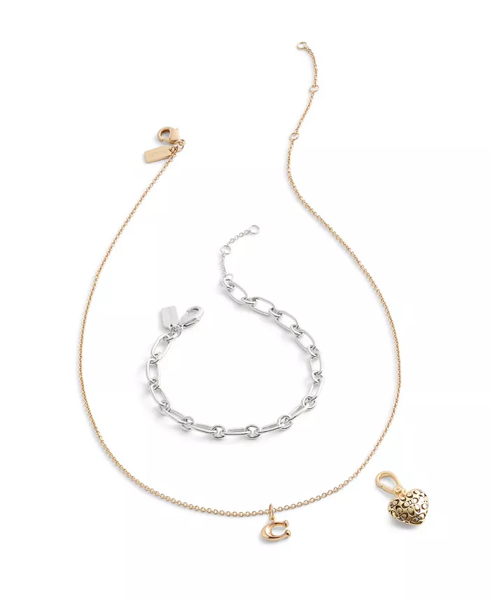 Alfani COACH Faux Stone Collectible Signature Quilted Heart Charms Jewelry & Watches