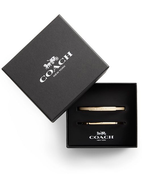 alfani COACH Faux Stone Enamel Signature Bangle Bracelet Set Jewelry & Watches