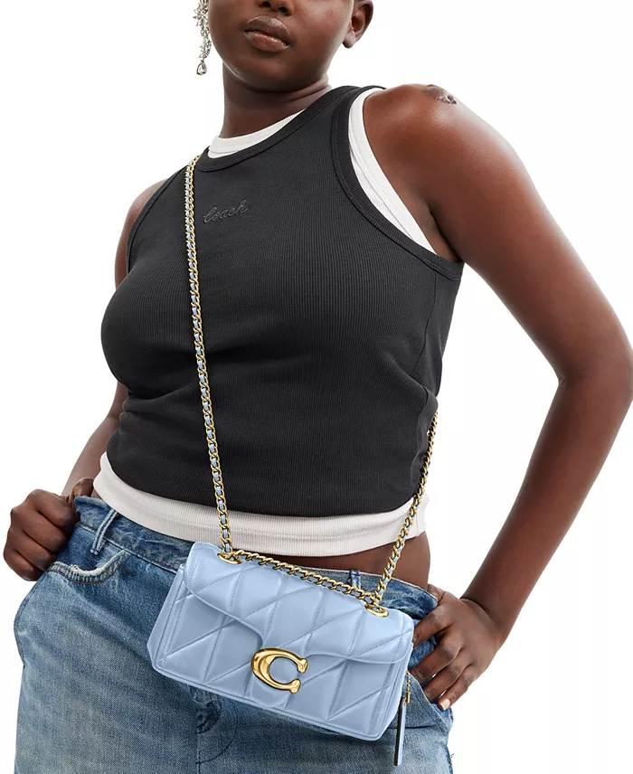 Alfani COACH Quilted Leather Tabby Shoulder Bag 20 With Chain Handbags Purses & Accessories