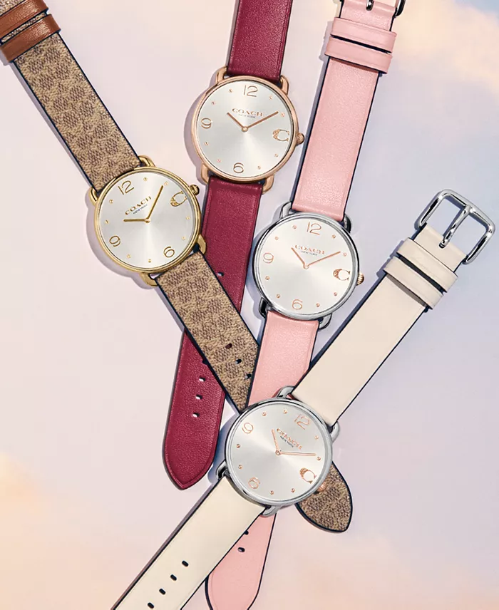 Alfani COACH Women's Elliot Blush Leather Strap Watch 36mm Jewelry & Watches