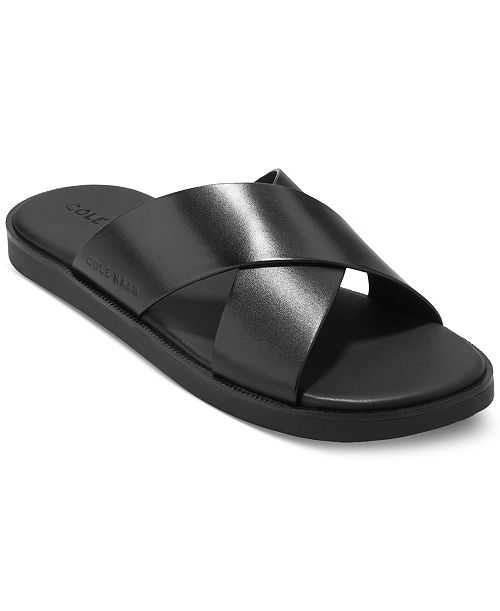 alfani Cole Haan Men's Nantucket Cross Strap Slip-On Slide Sandals Men's Shoes