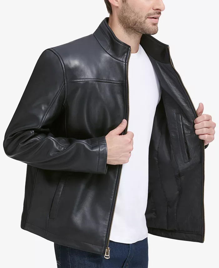 Alfani Cole Haan Men's Smooth Leather Jacket Created For Macy's Men's Fashion & Accessories