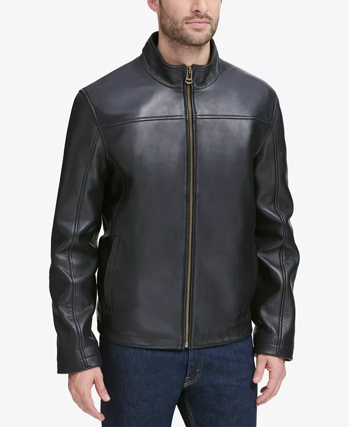 Alfani Cole Haan Men's Smooth Leather Jacket Created For Macy's Men's Fashion & Accessories