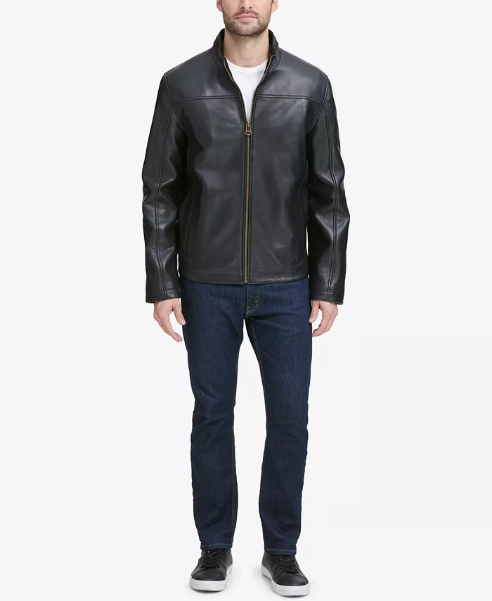Alfani Cole Haan Men's Smooth Leather Jacket Created For Macy's Men's Fashion & Accessories