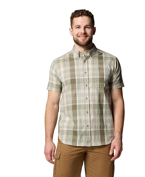 alfani Columbia Men's Rapid Rivers Short Sleeve Plaid Shirt Men's Fashion & Accessories