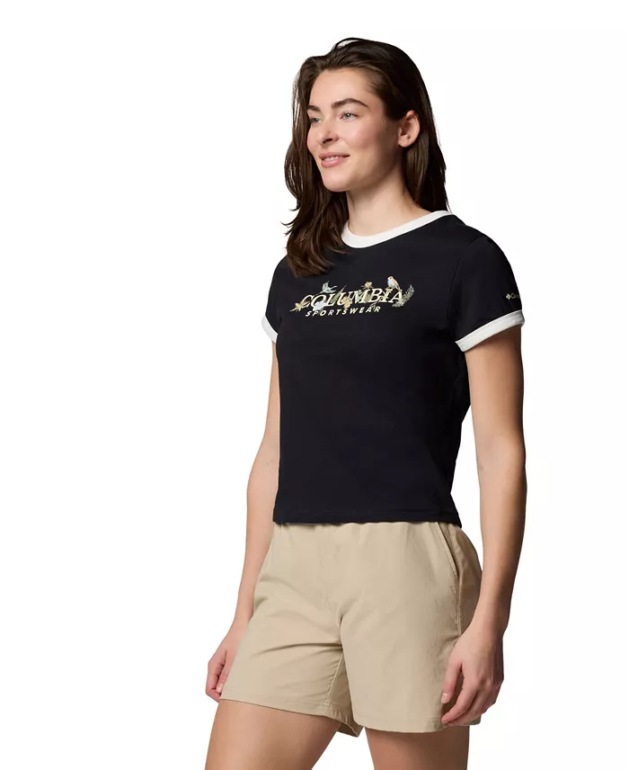 Alfani Columbia Women's Rolling Bend Graphic Ringer Top Women's Fashion Shoes & Accessories