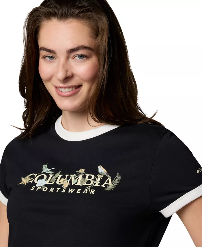Alfani Columbia Women's Rolling Bend Graphic Ringer Top Women's Fashion Shoes & Accessories