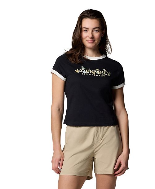 alfani Columbia Women's Rolling Bend Graphic Ringer Top Women's Fashion Shoes & Accessories