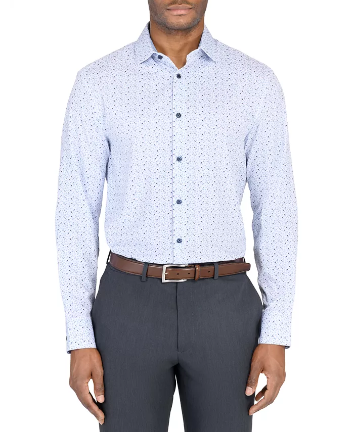 Alfani ConStruct Men’s Recycled Slim Fit Floral 4-Way Stretch Performance Dress Shirt Men's Fashion & Accessories