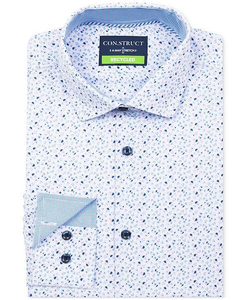 alfani ConStruct Men’s Recycled Slim Fit Floral 4-Way Stretch Performance Dress Shirt Men's Fashion & Accessories