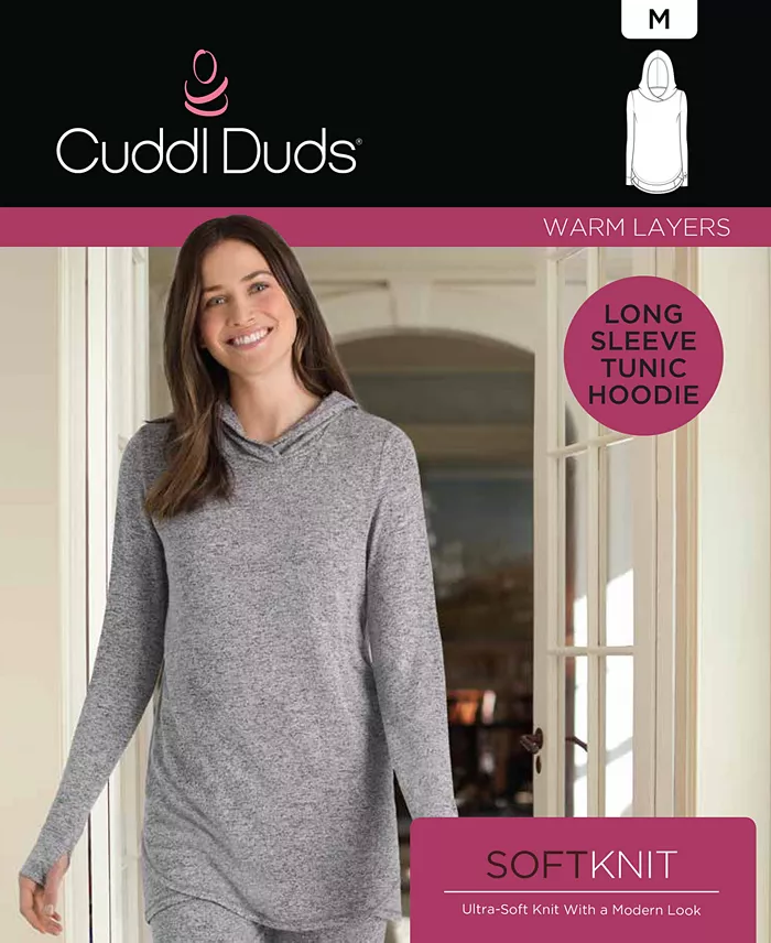 Alfani Cuddl Duds SoftKnit Long-Sleeve Tunic Hoodie Women's Fashion Shoes & Accessories