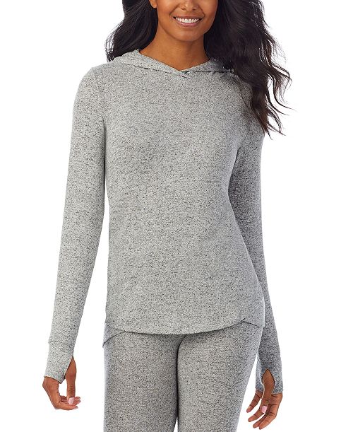 alfani Cuddl Duds SoftKnit Long-Sleeve Tunic Hoodie Women's Fashion Shoes & Accessories