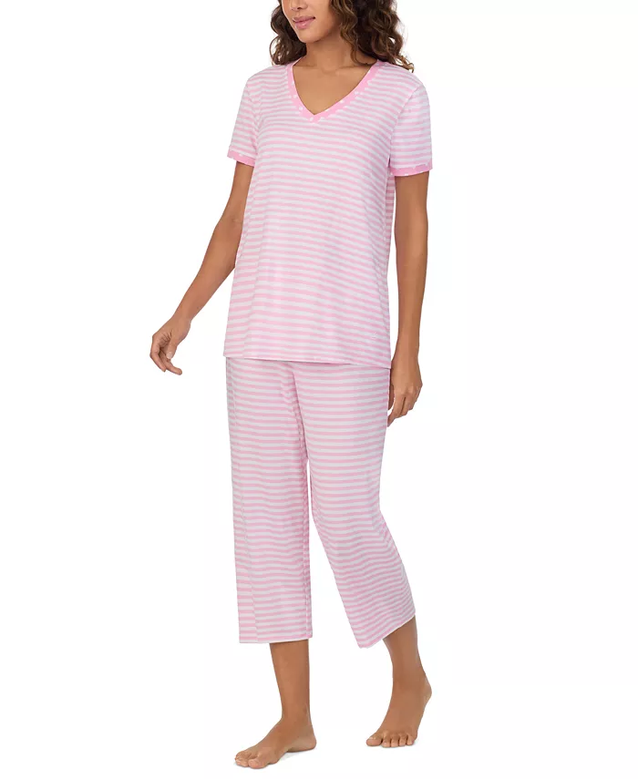 Alfani Cuddl Duds Women's 2-Pc. Cropped Short-Sleeve Pajama Set Women's Fashion Shoes & Accessories