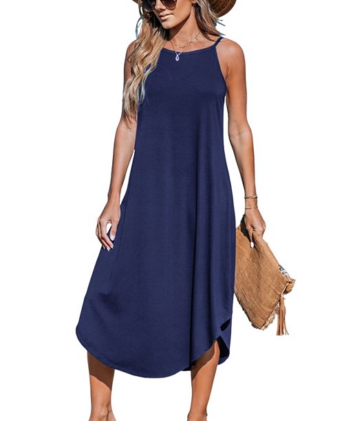 alfani Cupshe Women's Cami Midi Cover Up Dress Women's Fashion Shoes & Accessories
