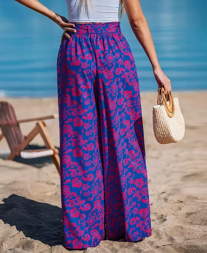 Alfani Cupshe Women's Celestial Waves Floral Cover-Up Pants Women's Fashion Shoes & Accessories