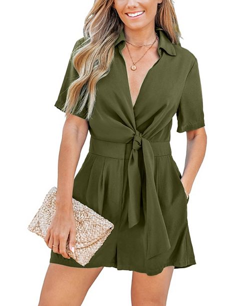 alfani Cupshe Women's Elegant Allure Wrap Romper Women's Fashion Shoes & Accessories