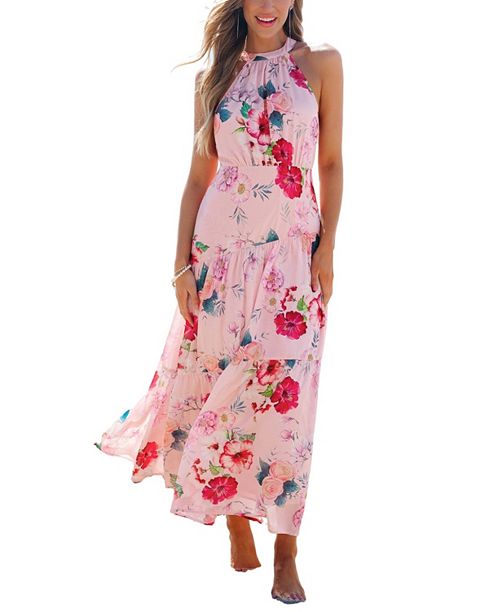 alfani Cupshe Women's Garden Stroll Floral Maxi Beach Dress Women's Fashion Shoes & Accessories