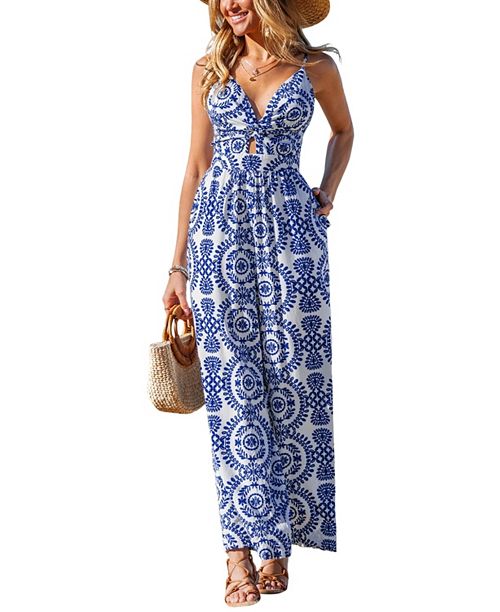 alfani Cupshe Women's Nomad Spirit Ornate Jumpsuit Women's Fashion Shoes & Accessories