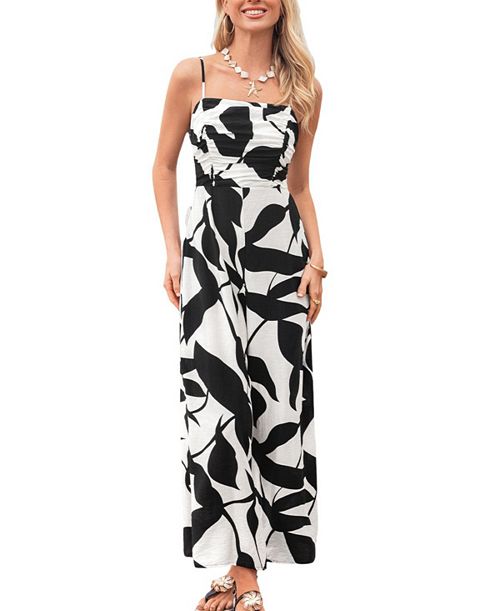 alfani Cupshe Women's Shadow Dance Abstract Jumpsuit Women's Fashion Shoes & Accessories