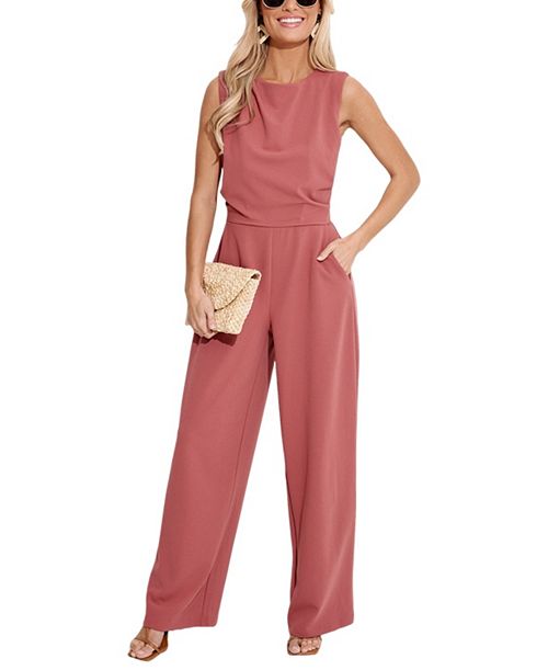 alfani Cupshe Women's Sleeveless Wide-Leg Jumpsuit Created for Macy's Women's Fashion Shoes & Accessories