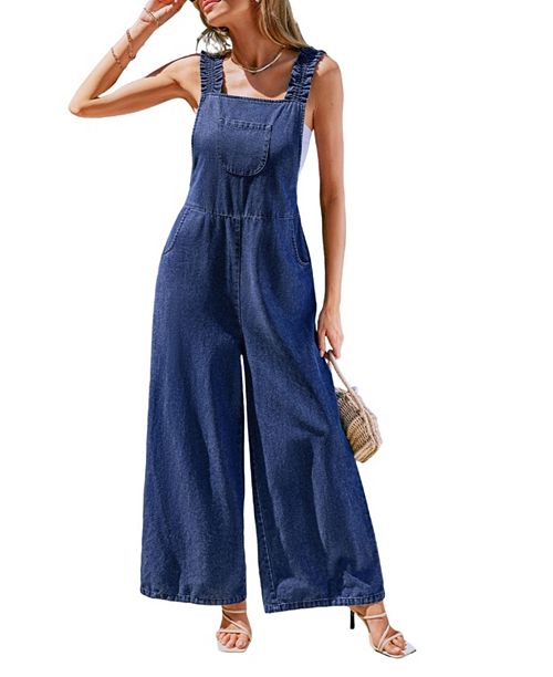 alfani Cupshe Women's Sweet Dreams Blue Jumpsuit Women's Fashion Shoes & Accessories