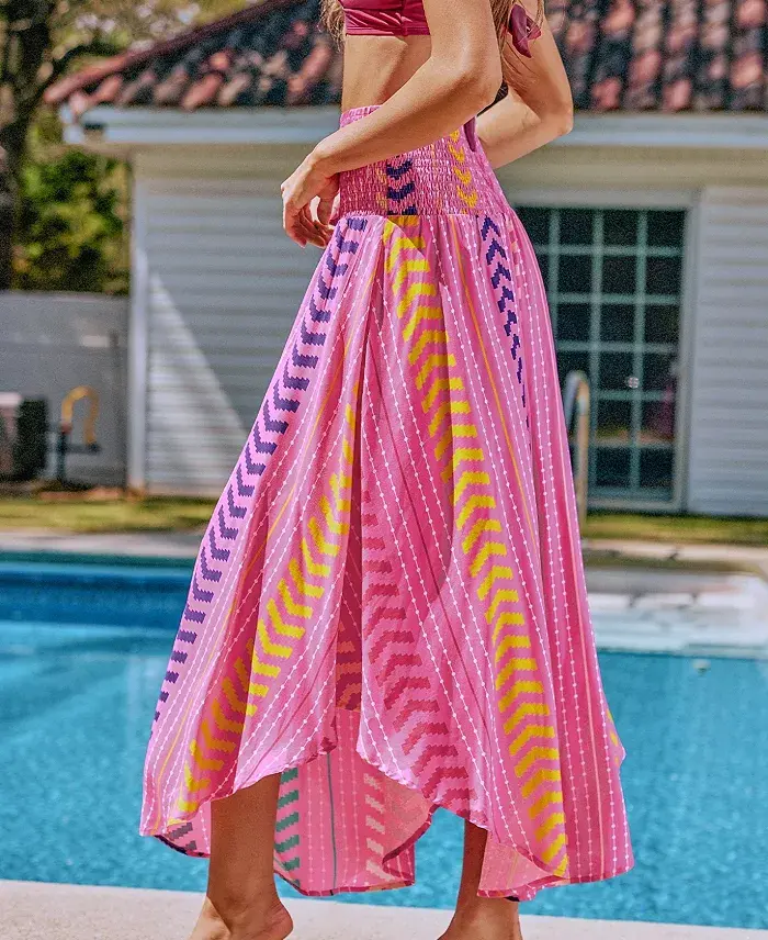 Alfani Cupshe Women's Vibrant Mood Chevron Cover-Up Sarong Women's Fashion Shoes & Accessories