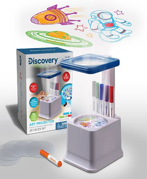 alfani Discovery Kids Draw on the discs then place your creation onto the projector's lamp to project it onto your ceiling or wall The base of the projector includes a built-in caddy to store your 10 reusable coloring discs and