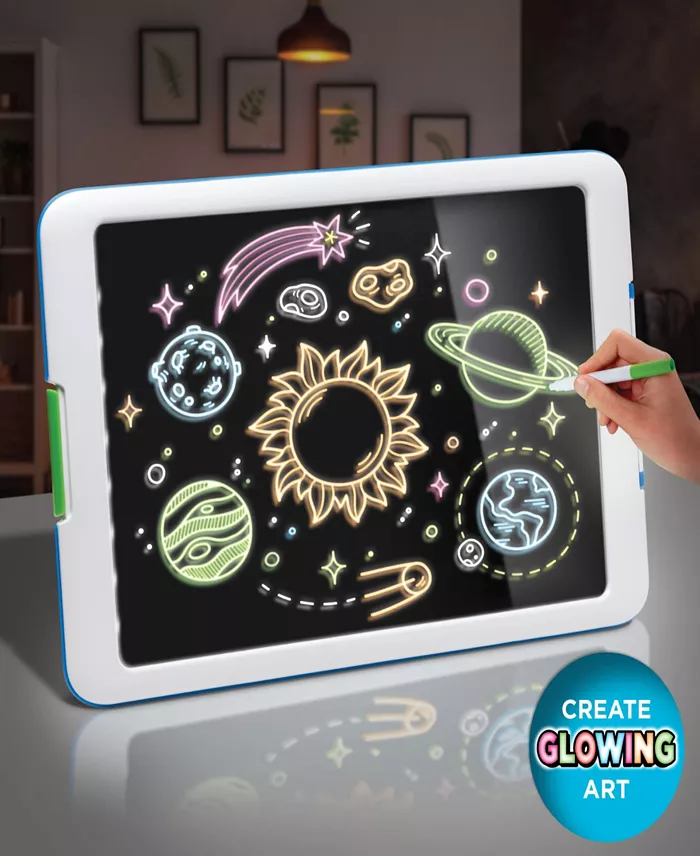 Alfani Discovery Kids Inspire Your Young Artist With The Discovery Kids Neon Glow Drawing Easel This Glow-in-the-dark Device Will Wow Kids With Its LED Lights Colorful Gel Glow Markers And Dazzling Light-up Modes Discovery Neon