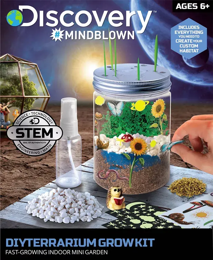 Alfani Discovery #MINDBLOWN Discovery Kids DIY Terrarium Grow Kit Fast-Growing Indoor Mini Garden All Toys