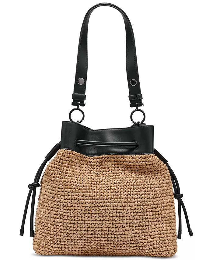Alfani DKNY Bardot Small Raffia Bucket Bag Handbags Purses & Accessories
