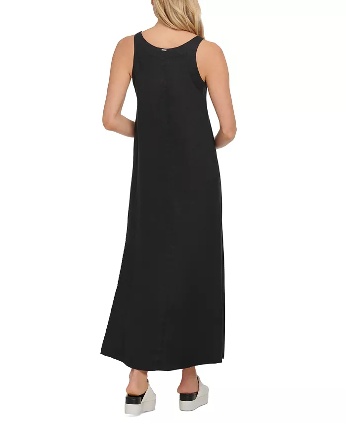 Alfani DKNY Linen V-Neck Maxi Dress Women's Fashion Shoes & Accessories