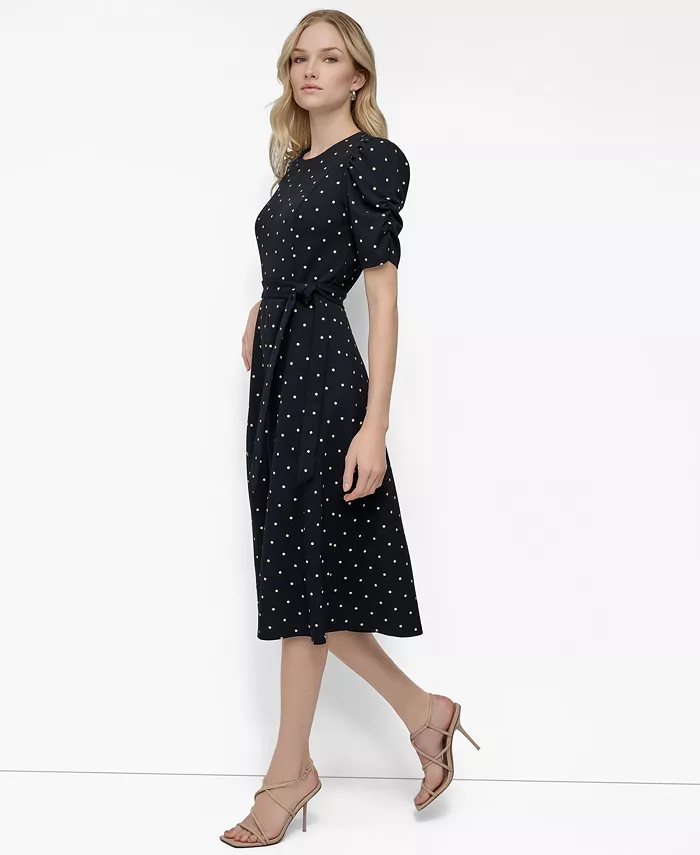 Alfani DKNY Polka-Dot Midi Dress Women's Fashion Shoes & Accessories