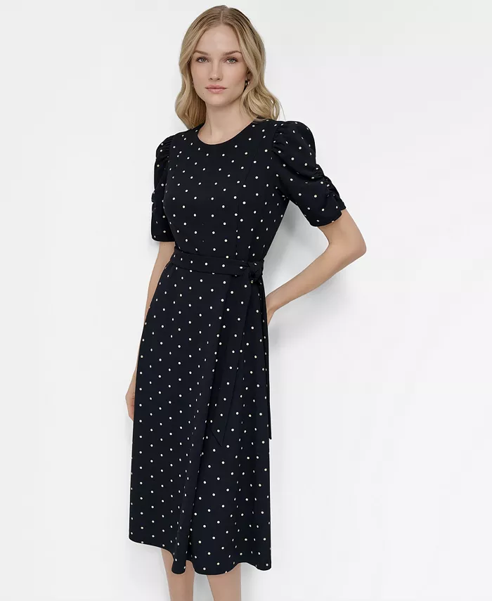 Alfani DKNY Polka-Dot Midi Dress Women's Fashion Shoes & Accessories