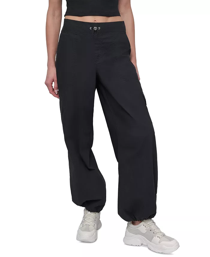 Alfani DKNY Sport Women's Cotton High-Rise Wide-Leg Cargo Pants Women's Fashion Shoes & Accessories