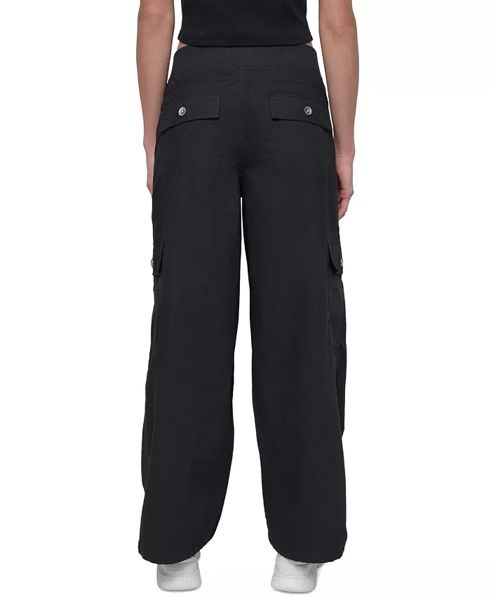 Alfani DKNY Sport Women's Cotton High-Rise Wide-Leg Cargo Pants Women's Fashion Shoes & Accessories