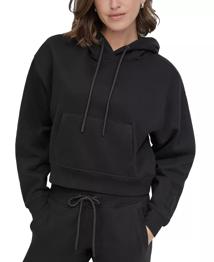 Alfani DKNY Sport Women's Cropped Logo Hoodie Women's Fashion Shoes & Accessories