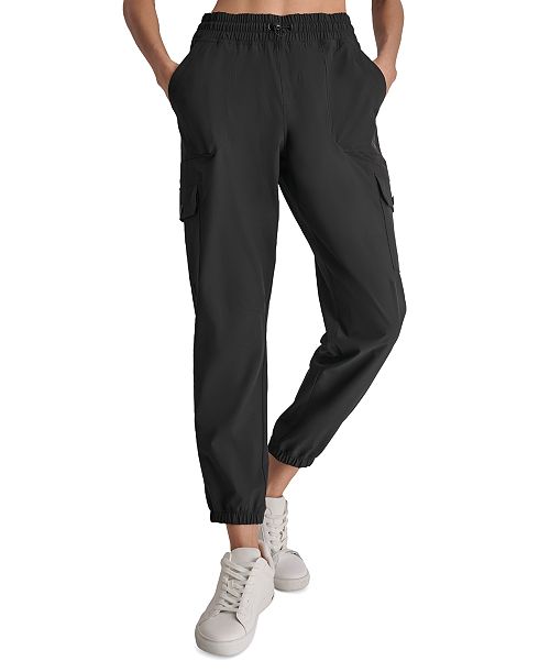 alfani DKNY Sport Women's Drawcord-Waist Cargo Jogger Pants Women's Fashion Shoes & Accessories