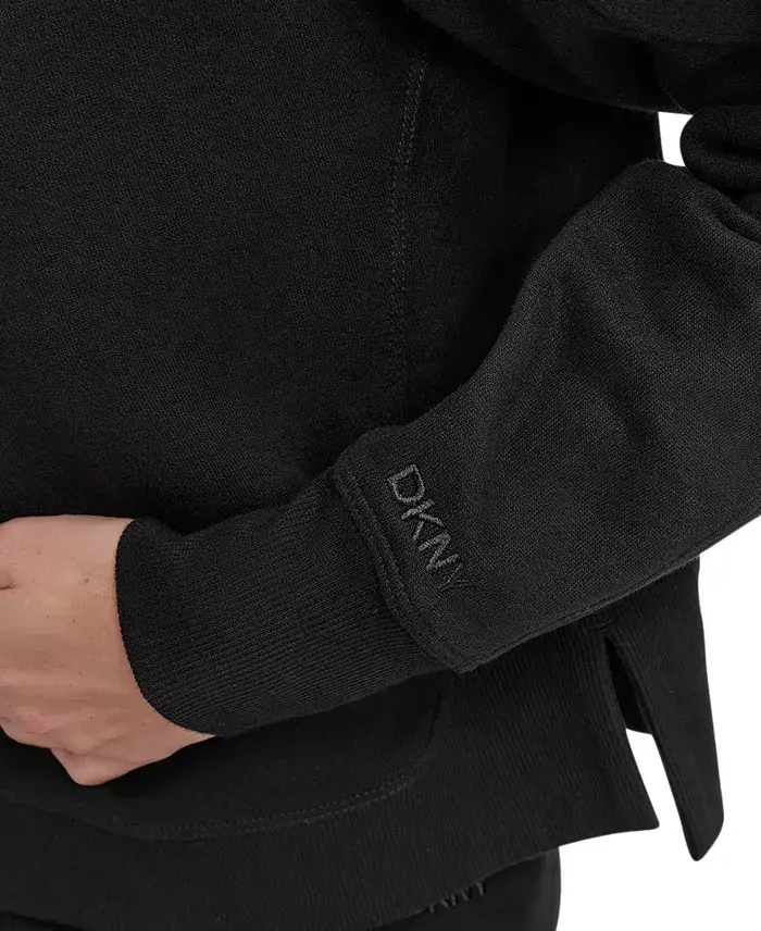 Alfani DKNY Sport Women's Embroidered-Logo Pullover Hoodie Women's Fashion Shoes & Accessories