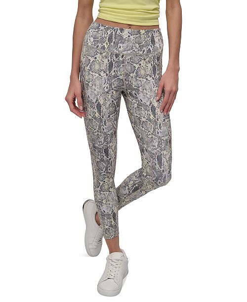 alfani DKNY Sport Women's Printed High-Waist 7/8 Tights Women's Fashion Shoes & Accessories
