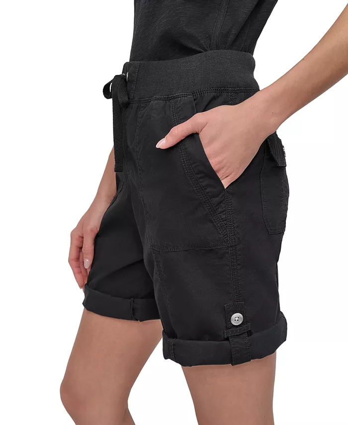 Alfani DKNY Sport Women's Smocked-Waist Convertible Shorts Women's Fashion Shoes & Accessories