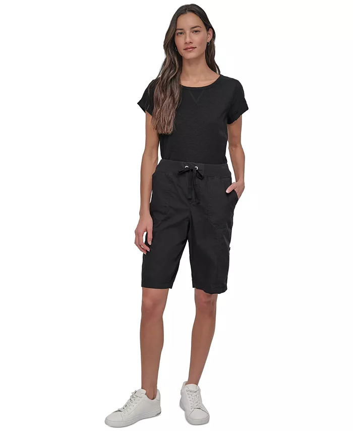 Alfani DKNY Sport Women's Smocked-Waist Convertible Shorts Women's Fashion Shoes & Accessories