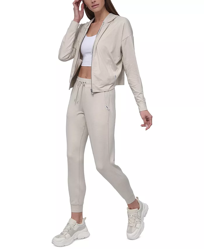 Alfani DKNY Sport Women's Spacedye High-Waist Slim Joggers Women's Fashion Shoes & Accessories