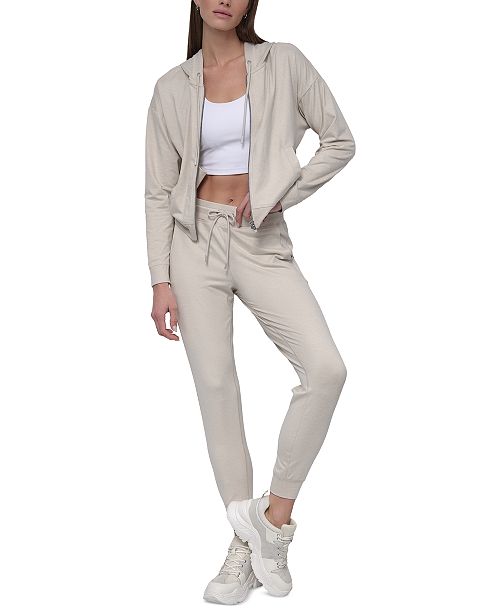 alfani DKNY Sport Women's Spacedye High-Waist Slim Joggers Women's Fashion Shoes & Accessories