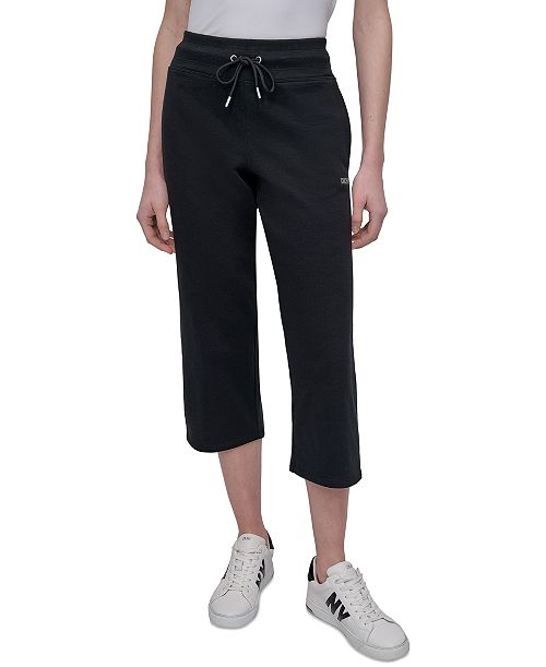alfani DKNY Sport Women's Studded-Logo Cropped Pants Women's Fashion Shoes & Accessories