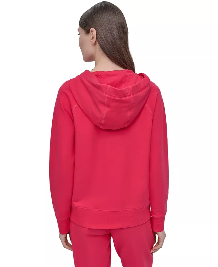 Alfani DKNY Sport Women's Two-Tone Zip-Front Long-Sleeve Hoodie Women's Fashion Shoes & Accessories